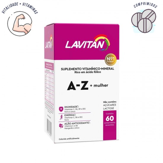 Lavitan A-Z + mulher 60 comprimidos sem açúcar ou lactose